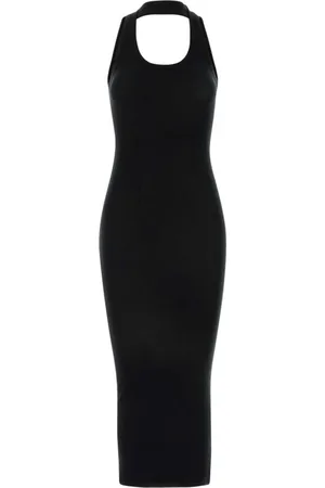 COPERNI Kleedjes, Dames, Zwart, S, Leer, Stretch Viscose Zwarte Jurk
