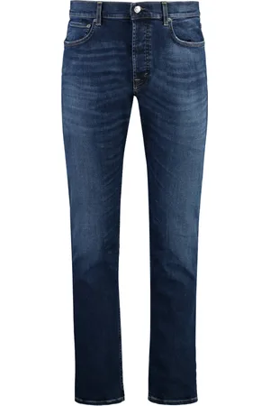 DEPARTMENT FIVE Jeans, Heren, Blauw, W34, Katoen, Slim Fit Jeans met Metalen Details