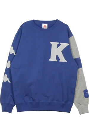 Kappa Sweatshirts & Hoodies, Heren, Blauw, L, Blauwe Crewneck Sweatshirt voor Mannen