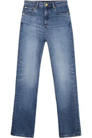 A.P.C. Jeans, Dames, Blauw, W25, Katoen, Straight Leg Jeans met Metalen Details