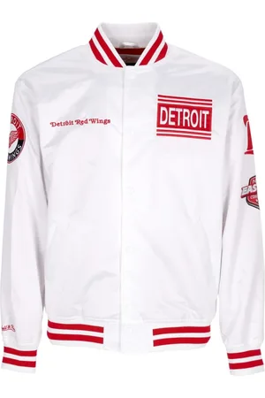 Mitchell & Ness Jassen, Heren, Wit, L, Polyester, Detroit Red Wings Bomberjack Wit