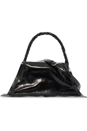 Y / PROJECT Tassen, Dames, Zwart, ONE Size, Leer, Draadframe Leren Handtas