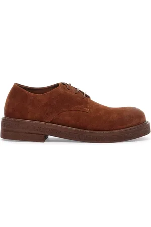 MARSÈLL Schoenen, Dames, Bruin, 39 EU, Suède, Chunky Toe Suède Derby Schoenen