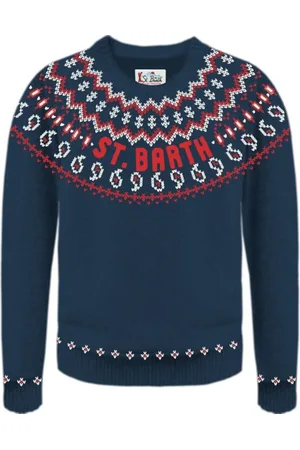 MC2 SAINT BARTH Truien, Heren, Blauw, L, Stijlvolle Sweaters Collectie