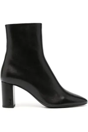 Saint Laurent Schoenen, Dames, Zwart, 36 EU, Leer, Zwarte Leren Enkellaarzen