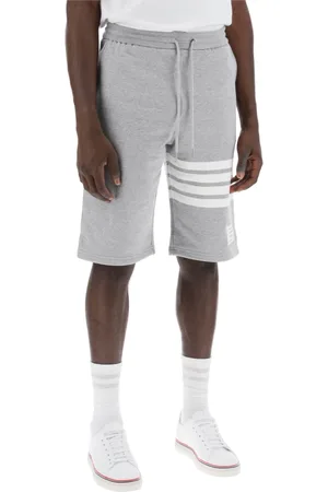 Thom Browne Korte broeken, Heren, Grijs, XL, Katoen, 4-Bar Motif Sweat Shorts