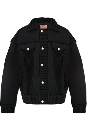 Kenzo Jassen, Heren, Zwart, M, Katoen, Jas met Zakken