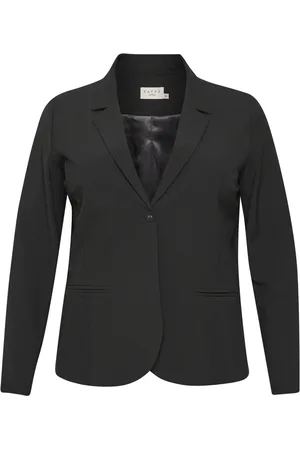 Kaffe Jassen, Dames, Zwart, XL, Klassieke Blazer Jas Zwart Diep