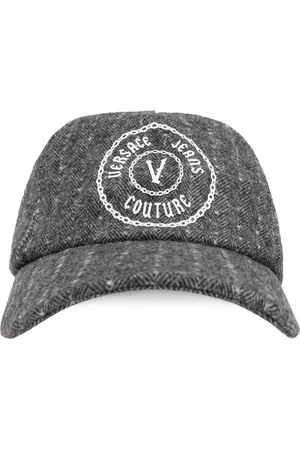 VERSACE Accessoires, Heren, Grijs, ONE Size, Wol, Pet