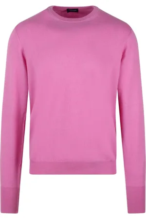 DRUMOHR Truien, Heren, Roze, M, Kasjmier, Kasjmier Crewneck Sweater - Gemaakt in Italië