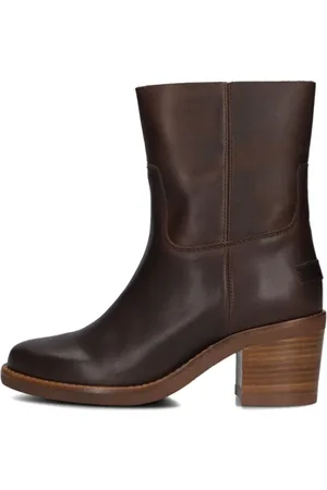 Shabbies Amsterdam Schoenen, Dames, Bruin, 40 EU, Suède, Bruine Suède Enkellaarzen Puk Ankie