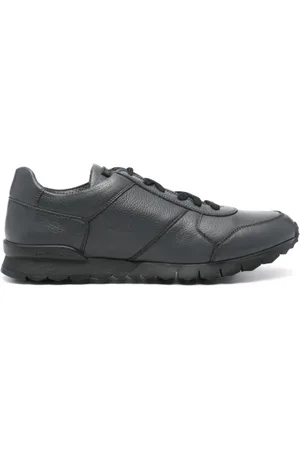 Kiton Schoenen, Heren, Blauw, 43 EU, Leer, Midnight leren sneakers