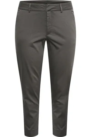 Kaffe Broeken, Dames, Grijs, XL, Chino Broek Donkere Schaduw Geknipte Lengte