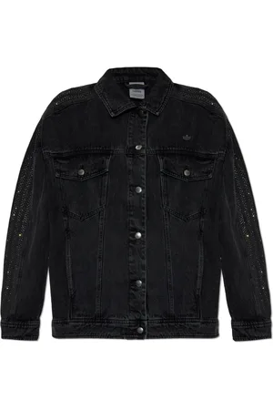 adidas Jassen, Dames, Zwart, M, Pailletten, Spijkerjasje met glinsterende pailletten