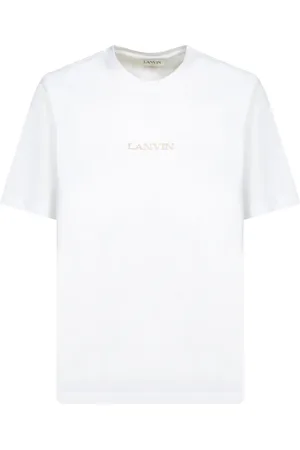 Lanvin Tops, Heren, Wit, M, Katoen, Wit T-shirt Casual Stijl