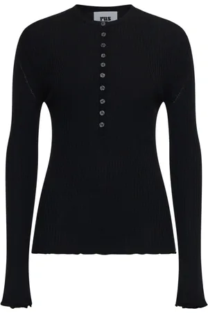 RUS Truien, Dames, Zwart, L, Wol, Zwarte Camino Sweater