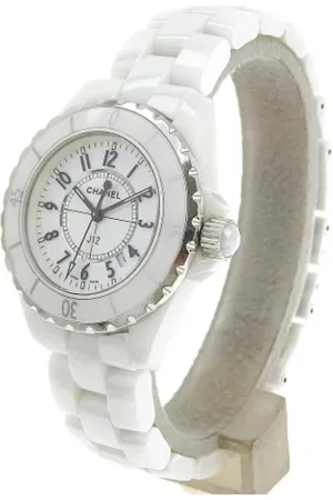 CHANEL Pre-owned, Dames, Wit, ONE Size, Leer, Pre-owned Plastic watches