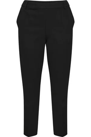 Kaffe Broeken, Dames, Zwart, 3Xl, Straight-leg Zwarte Diepe Broek