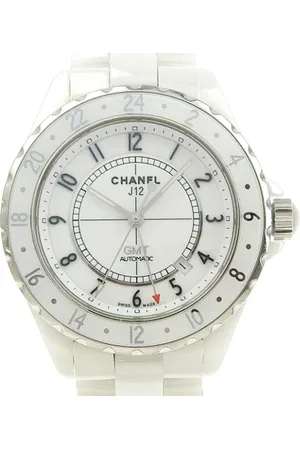 CHANEL Pre-owned, Dames, Wit, ONE Size, Leer, Pre-owned Fabric watches