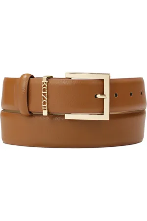 Kazar Accessoires, Dames, Bruin, 80 CM, Leer, Bruine brede gladleren riem