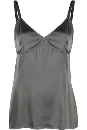 Totême Tops, Dames, Grijs, M, Wol, Zijden Camisole Top