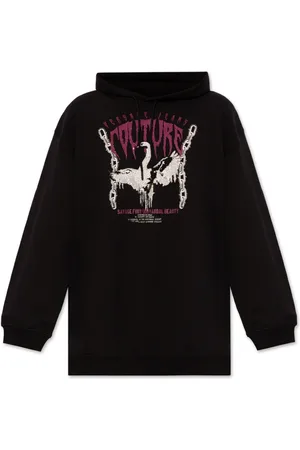VERSACE Sweatshirts & Hoodies, Dames, Zwart, XS, Pailletten, Oversized sweatshirt met glinsterende pailletten