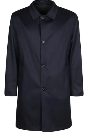 Kired Mantels, Heren, Blauw, XL, Kasjmier, Elegante Shirt met Onberispelijke Snit