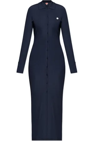 Kenzo Kleedjes, Dames, Blauw, S, Jurk met polokraag