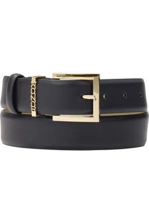 Kazar Accessoires, Dames, Blauw, 110 CM, Leer, Donkerblauwe riem met riemlus met logo