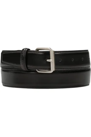 Kazar Accessoires, Dames, Zwart, 110 CM, Leer, Zwarte leren riem met geborstelde gesp