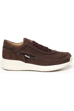 Paciotti Schoenen, Heren, Bruin, 43 EU, Suède, Koffiebruine Suède Sneakers met Metalen Logo