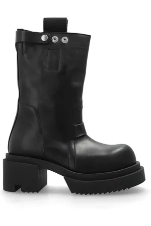Rick Owens Schoenen, Dames, Zwart, 38 EU, Leer, Leren Laarzen Pull On Bogun