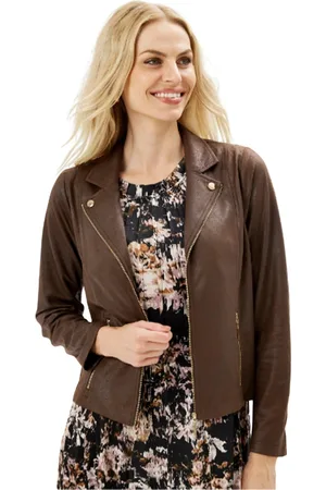 In Front Jassen, Dames, Bruin, M, Polyester, Bruine Jas Blazer Stijlvol Model