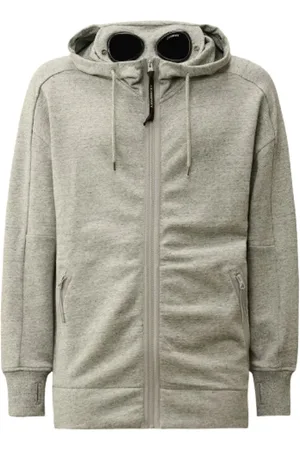 C.P. Company Sweatshirts & Hoodies, Heren, Grijs, XL, Katoen, Capuchontrui met bril in Greystone Melange