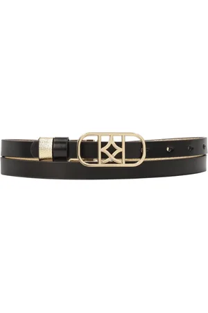Kazar Accessoires, Dames, Zwart, 100 CM, Smalle dubbelzijdige riem met decoratieve gesp