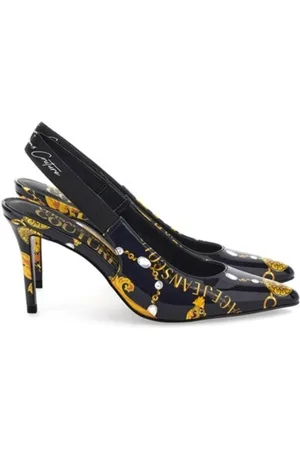 VERSACE Schoenen, Dames, Zwart, 38 EU, Platte schoenen