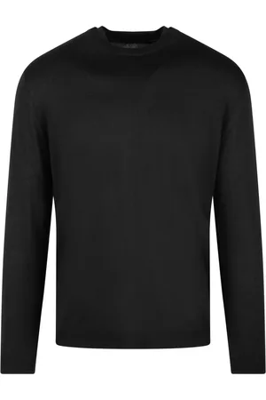 LOW BRAND Truien, Heren, Zwart, M, Wol, Merino Wol Crew Neck Sweater