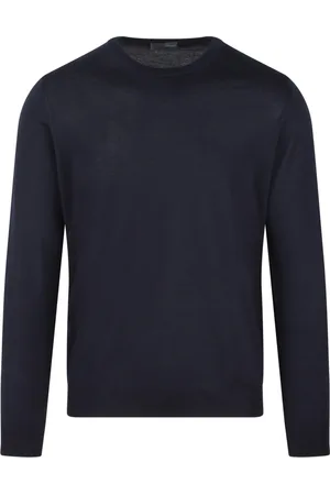 DRUMOHR Truien, Heren, Blauw, S, Wol, Merino Wol Ronde Hals Trui