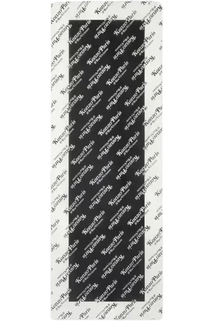 Kenzo Accessoires, unisex, Zwart, ONE Size, Katoen, Zwarte Sjaal met Verdy Monogram