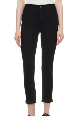 Liu Jo Jeans, Dames, Zwart, W25, Katoen, Ideale Straight Leg Jeans