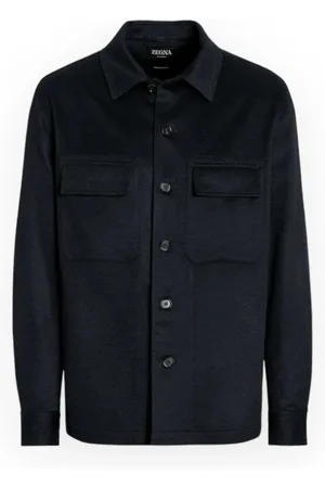 Ermenegildo Zegna Jassen, Heren, Zwart, L, Kasjmier, Cashmere Overshirt