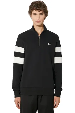 Fred Perry Sweatshirts & Hoodies, Heren, Zwart, XL, Katoen, Gebreide Trui met Patroon