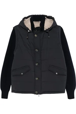 BARBA Jassen, Heren, Blauw, L, Polyester, Omkeerbare windjack met zakken