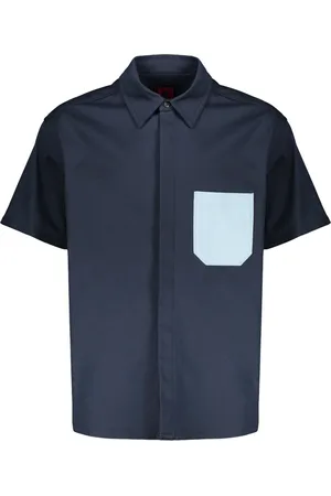 FERRARI Overhemden, Heren, Blauw, XL, Katoen, Katoenen overhemd met zak