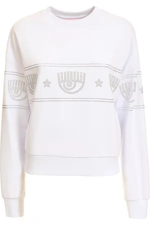 Chiara Ferragni Sweatshirts & Hoodies, Dames, Wit, 2Xs, Chiara Ferragni Sweaters