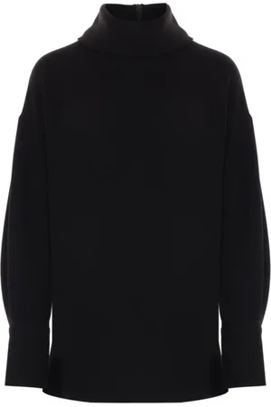ALBERTO BIANI Tops, Dames, Zwart, M, Zwarte Cowl Neck Top met geknoopte manchetten