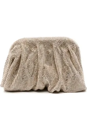 BENEDETTA BRUZZICHES Tassen, Dames, Geel, ONE Size, Satijn, Schitterende Venus La Petite Clutch