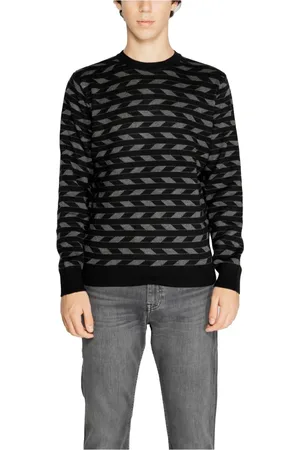 Antony Morato Truien, Heren, Zwart, 2Xl, Wol, Zwarte Geometrische Gebreide Trui