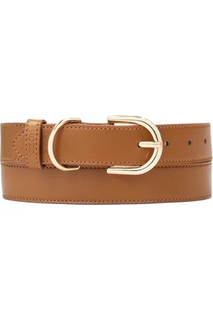 Kazar Accessoires, Dames, Bruin, 80 CM, Leer, Smalle bruin gladleren riem