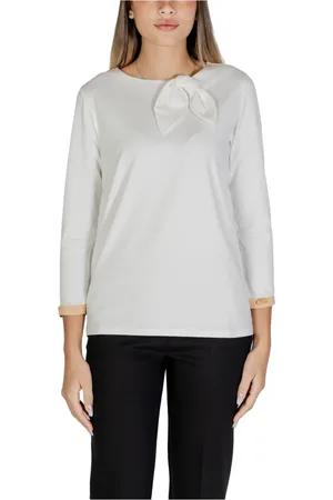 ALVIERO MARTINI 1A CLASSE Tops, Dames, Wit, M, Katoen, Wit Langemouw Gebreid